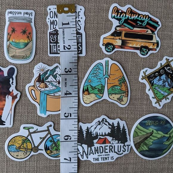 Hiking outdoor Hiking trail adventure inspired outdoor stickers set of 10 pcs - Picture 3 of 6